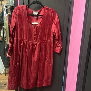 Motto Women's Long Sleeve Dress - cherry red, bohemian,whatever life takes you,